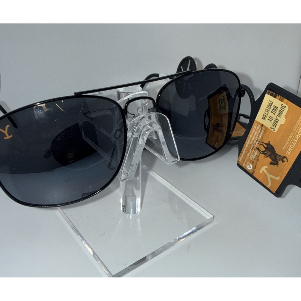 2 NWT Pair Authentic Yellowstone Show-Yellowstone Logo Aviator Sunglasses UV400 - Picture 3 of 8